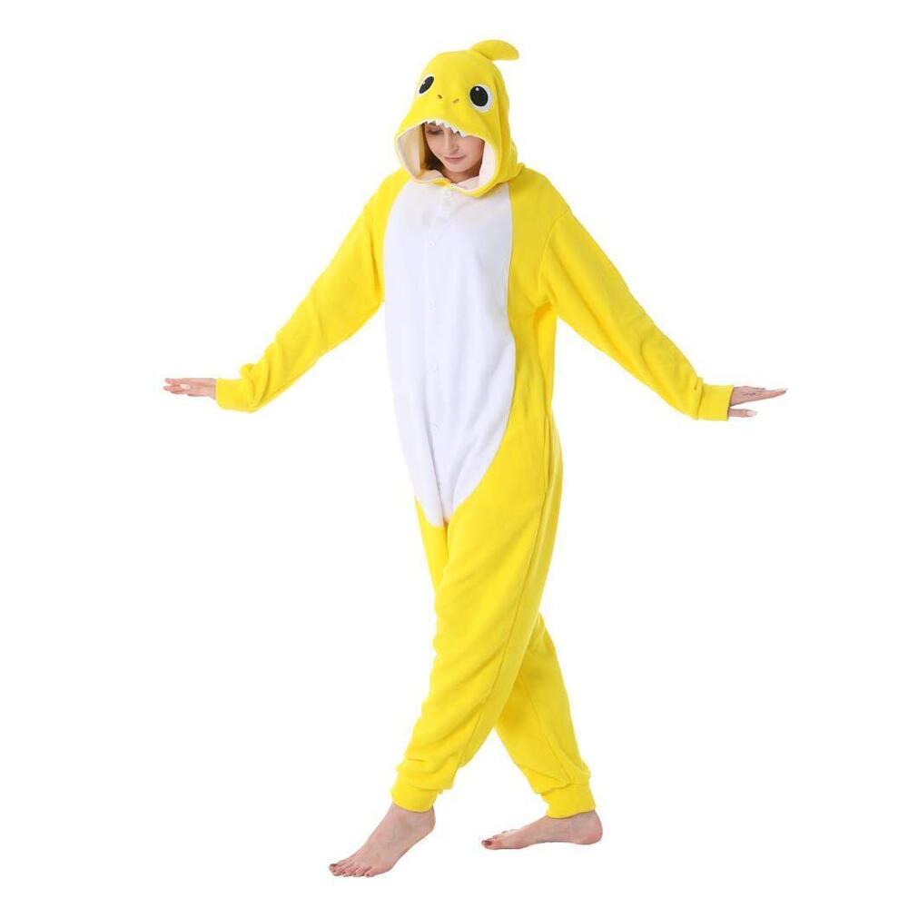 1863 Animal Yellow Shark Cosplay Costume Christmas Halloween Pajamas